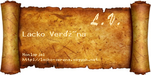 Lacko Veréna névjegykártya